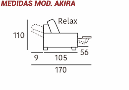 Medidas Sofá Modelo Akira en Sofás Alicante