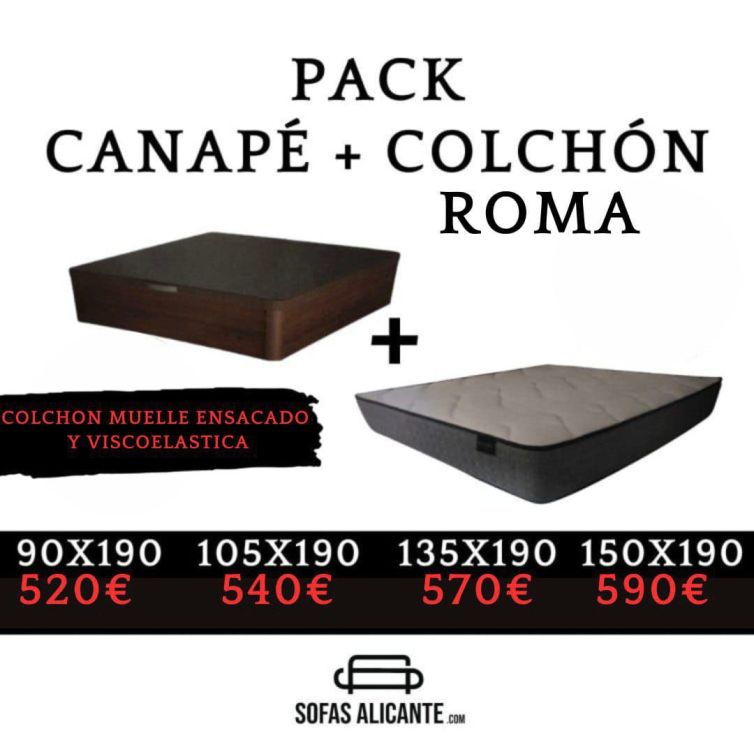 Promoción Pack Canapé + Colchón Roma