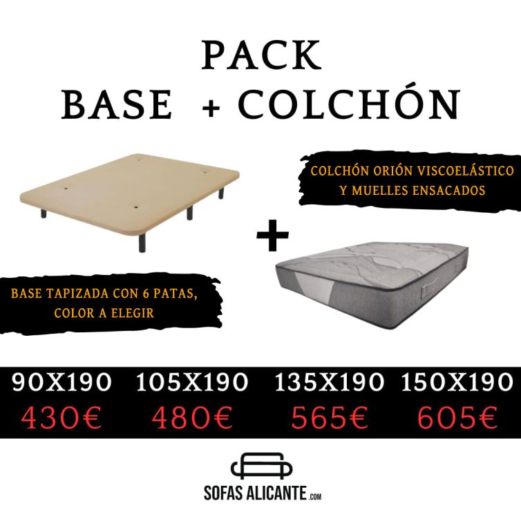 Promoción Pack Base + Colchón-4 Sofás Alicante