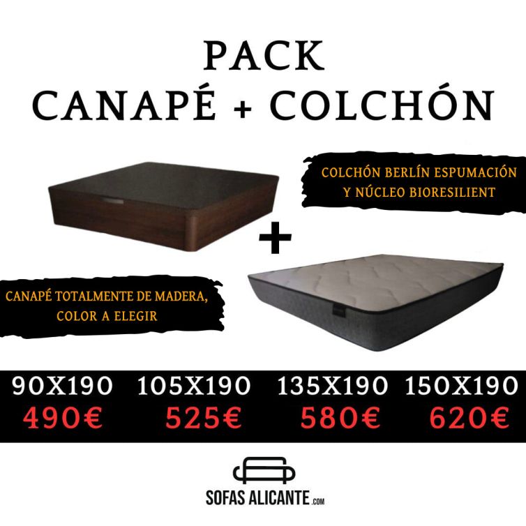 Promoción Pack Canapé + Colchón-5 Sofás Alicante