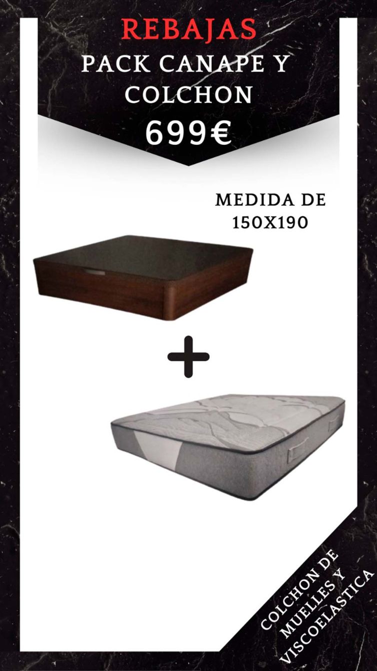 Promoción Pack Canapé y Colchón (Oferta) [699€]